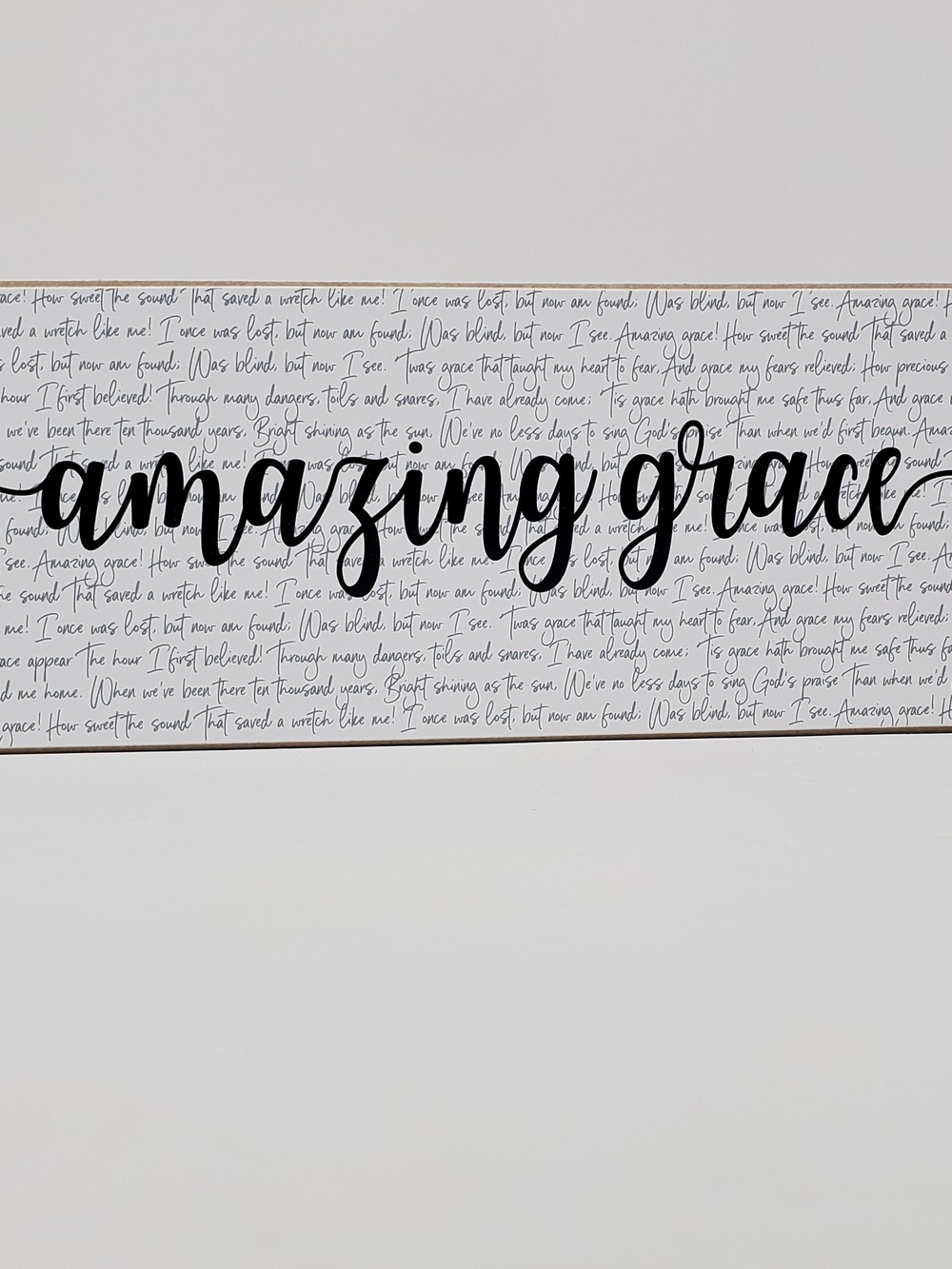 Amazing Grace Black and White Shelf Sign